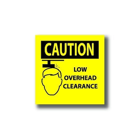 Ergomat 12in x 9in RECTANGLE SIGNS - CAUTION Low Overhead Clearance DSV-SIGN 108 #2282 -UEN
